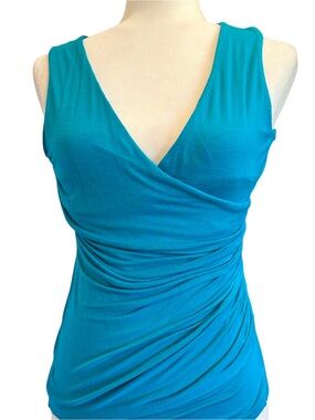 Ann Taylor Teal Wrap Front Tank Top Size XS